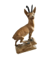 Preview: Handgeschnitzte Holzfigur – Gämse auf Sockel (ca. 20 cm)