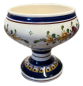 Preview: Handbemalte Keramikschale auf Fuß – Wechsler Tirolkeramik, Schwaz (Austria), ca. 1970er