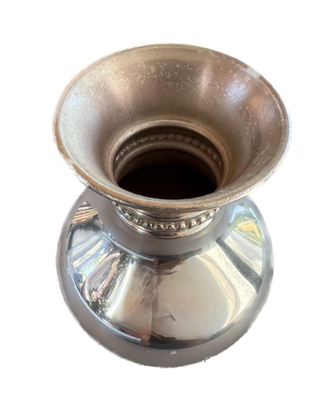Orientalisches Metallgefäß mit Perldekor – versilbert ca. 8 cm