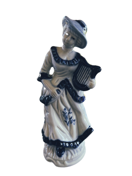 Porzellanfigur „Dame mit Lyra“ – Drache Design, handgemalt